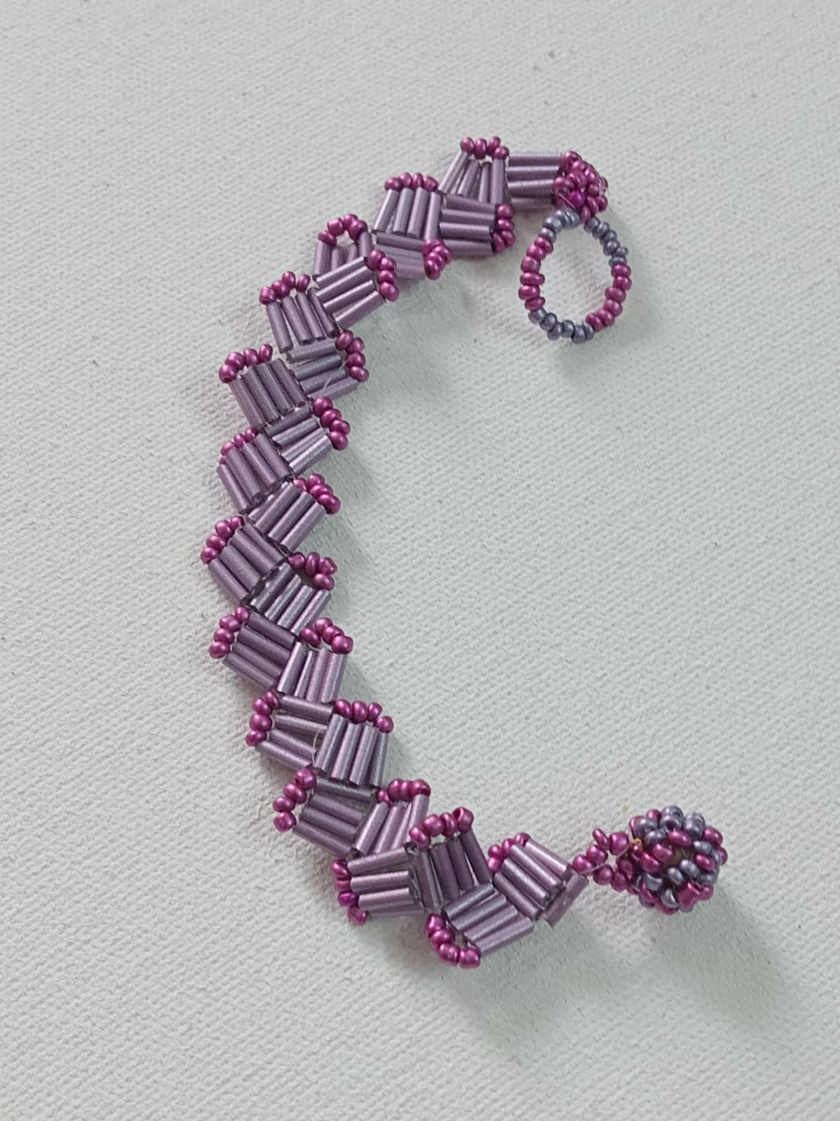 Handcrafted Mauve Pink Beaded Bracelet