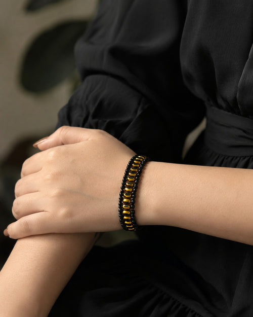 Black & Gold Beaded Bracelet