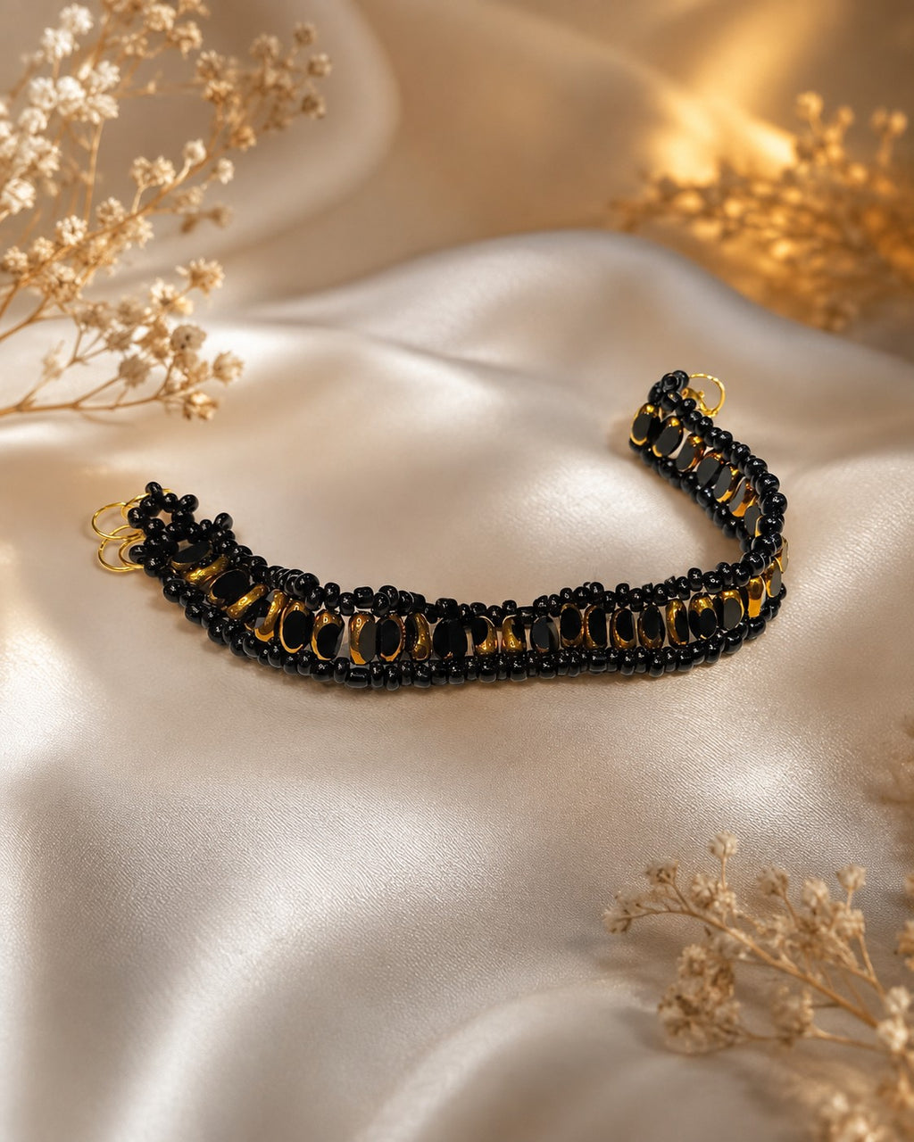 Black & Gold Beaded Bracelet