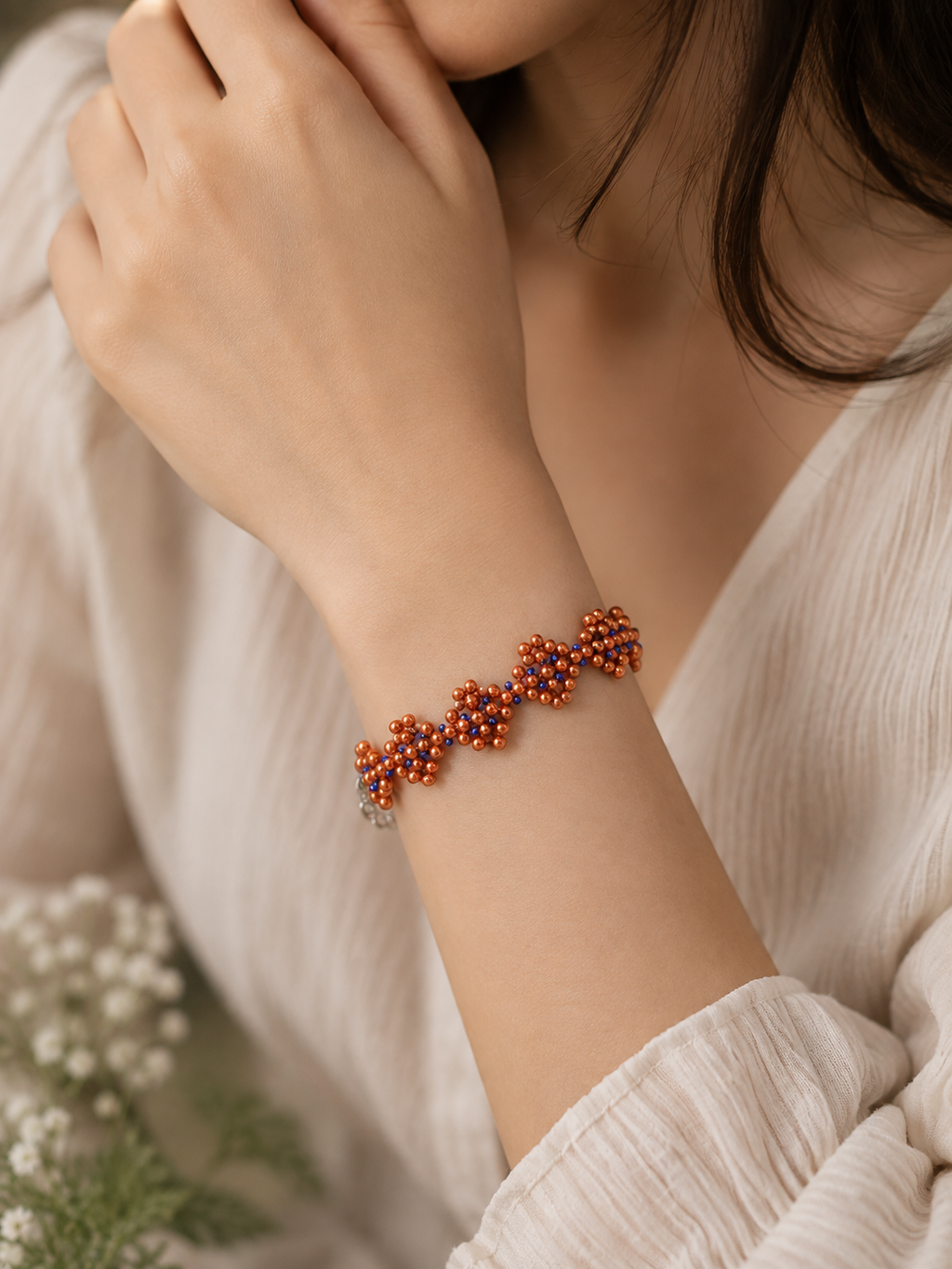 Bronze &amp; Blue Casual Bracelet