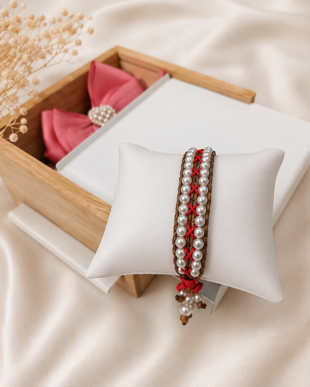 Macramé Pearl Bracelet – Delicate Handwoven Design