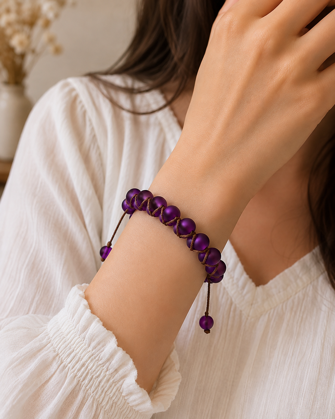 Handwoven Matte Bead Bracelet