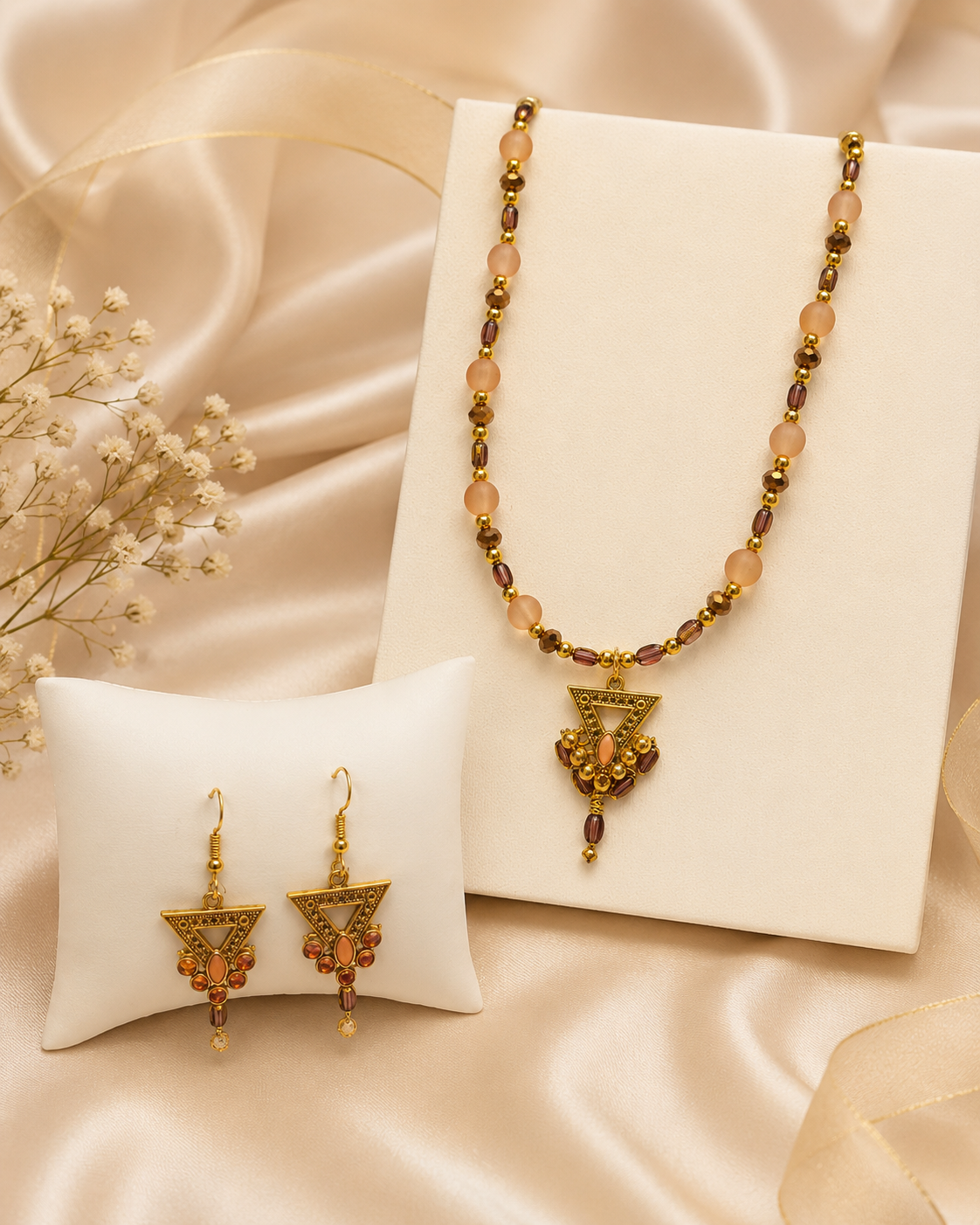 Golden Heritage Beaded Jewellery Set