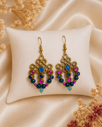 Vibrant Wirework Beaded Earrings