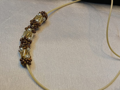 Handcrafted Bronze & Gold Beaded Necklace